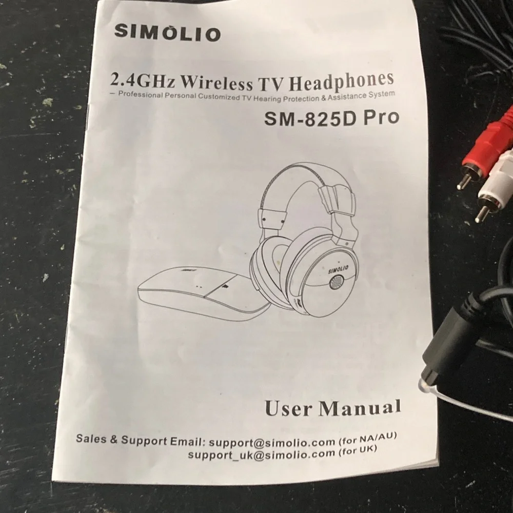 Hearing Impaired Wireless TV Headphones I HEADPHONES - Black Simolio